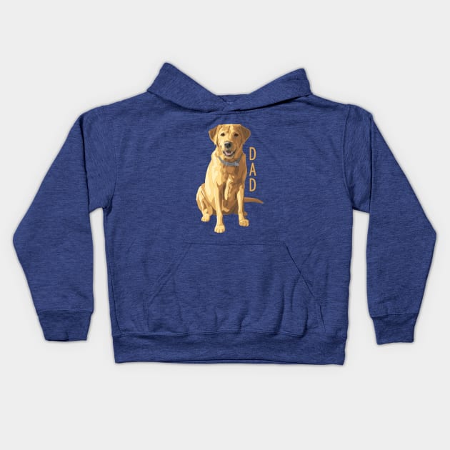 Lab Dad Yellow Labrador Retriever Dog Lover Kids Hoodie by csforest